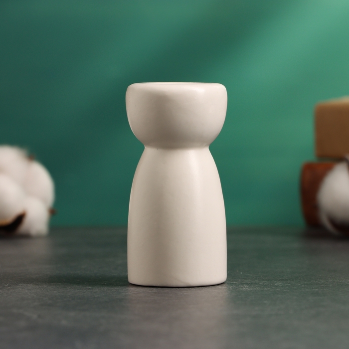 Подсвечник "Лунд" белый глянец, 4х4х8см