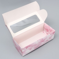 Кондитерская упаковка, коробка для кекса с окном, &laquo;Сладкая вата&raquo;, 26 х 10 х 8 см