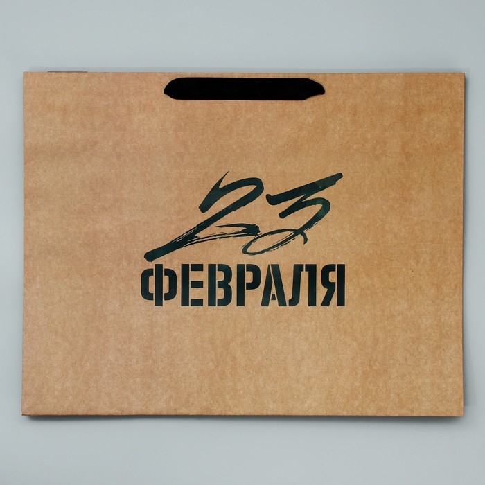 Пакет подарочный крафтовый горизонтальный, упаковка, &laquo;Защитник N1&raquo;, L 40 х 31 х 11.5 см