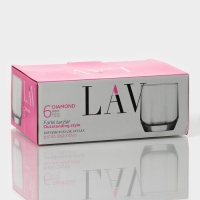 Набор стеклянных стаканов Lav &laquo;Алмаз&raquo;, 215 мл, 7&times;8 см, 6 шт