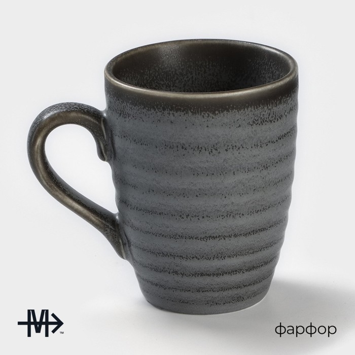 Кружка фарфоровая Magistro Urban, 320 мл, цвет серый
