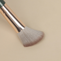 Набор кистей для макияжа &laquo;Lillian&raquo;, 14 предметов, футляр на завязках, цвет зелёный/серый