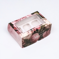 Коробка для 6 капкейков с окном , "Прекрасных моментов", 25 х 17 х 10 см