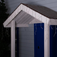 Гирлянда &laquo;Бахрома&raquo; 4 &times; 0.6 м, IP44, прозрачная нить, 180 LED, свечение тёплое белое, 8 режимов, 220 В