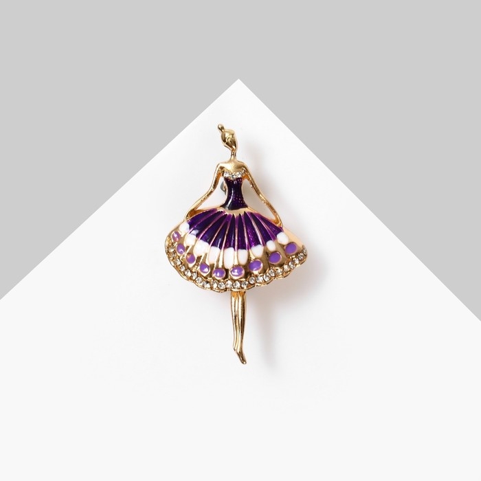 Брошь &laquo;Балерина&raquo;, цвет фиолетовый в золоте
