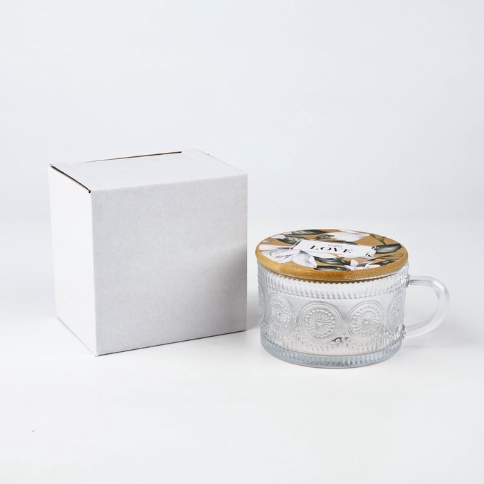 Кружка с крышкой стеклянная Дорого внимание &laquo;With love&raquo;, 450 мл