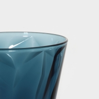 Стакан низкий стеклянный &laquo;Шетланд Скульптура&raquo;, 300 мл, цвет синий