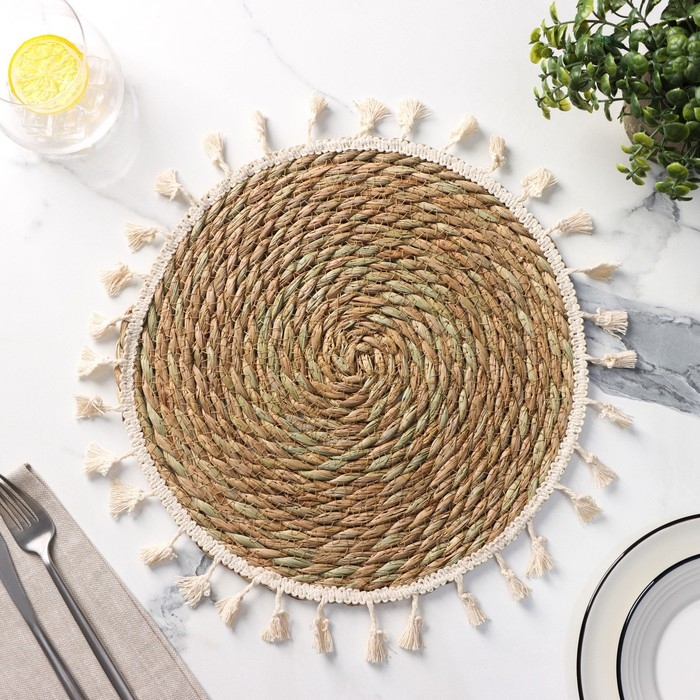 Салфетка сервировочная на стол Доляна &laquo;Фина&raquo;, d=30 см