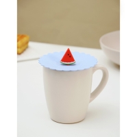 Крышка - непроливайка силиконовая Доляна &laquo;Арбуз&raquo;, d=11 см, цвет васильковый