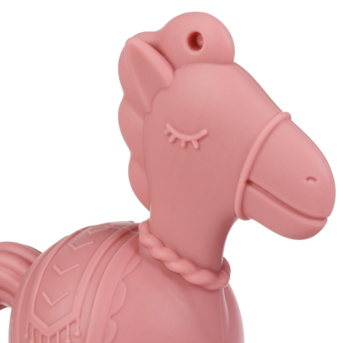 Игрушка - прорезыватель силиконовый с погремушкой &laquo;Лошадка&raquo;, цвет розовый, Крошка Я