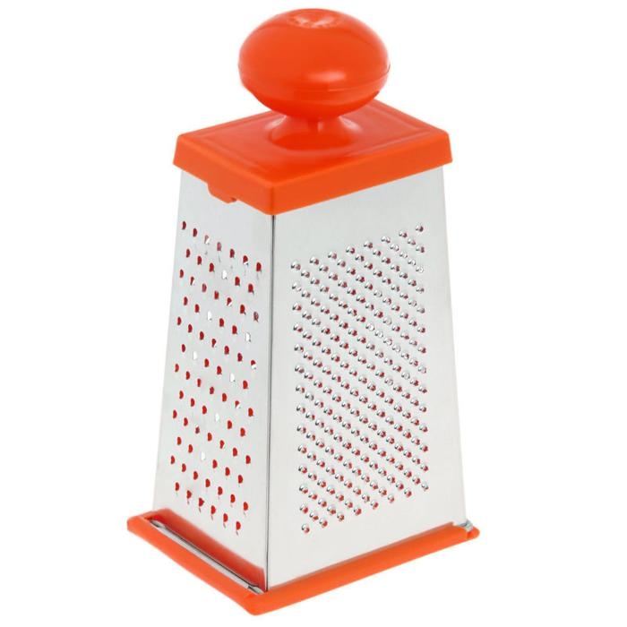 Тёрка &laquo;Комфорт&raquo;, 4 грани,с крышкой-дозатором и круглой ручкой, 11&times;8,5&times;23 см, цвет МИКС