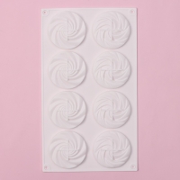 Форма для выпечки Доляна &laquo;Сладости.Завиток&raquo;, силикон, 8 ячеек, 29,5&times;17&times;1,5 см, цвет белый