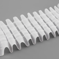 Шторная лента фиксированная сборка, матовая, 6 см, 50 &plusmn; 1 м, цвет белый