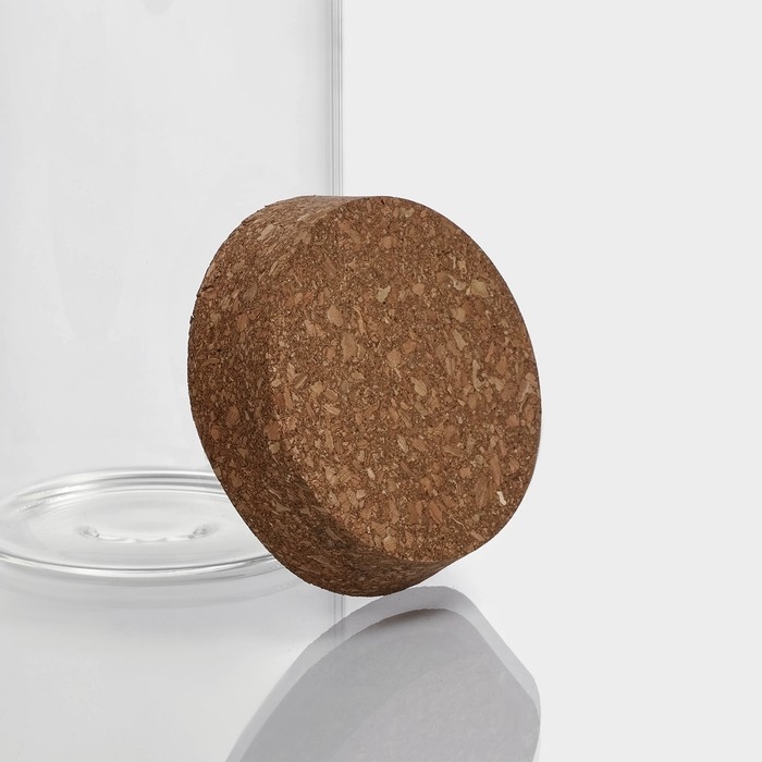 Банка стеклянная для хранения сыпучих продуктов &laquo;Классика&raquo;, 1 л, 8,5&times;21 см, с пробковой крышкой