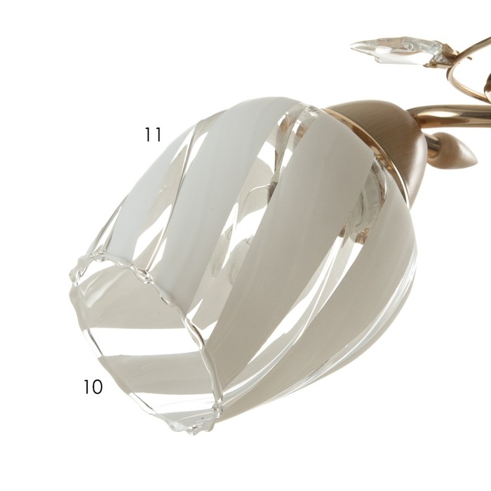 Люстра  "Лепестки" 2x40Вт E27 золото 44х33х28 см