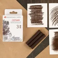 Сепия ЗХК "Ладога", 3 штуки, в картонной коробке