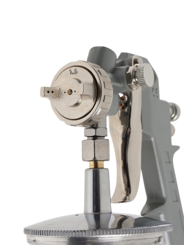 Краскораспылитель пневматический ТУНДРА, до 4 бар, сопло 1.5 мм, нижний бачок 1 л