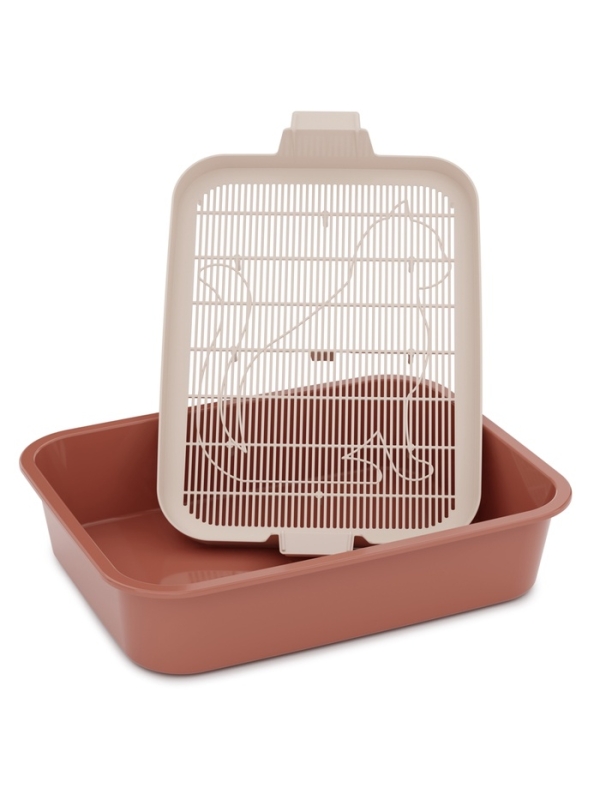 Туалет "Мур-мяу" для кошек с сеткой 33,2 х 25,6 х 7,2 см, коралловая