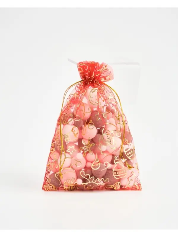 Мешочек подарочный органза &laquo;С Новым годом!&raquo;, 16 &times; 24 см