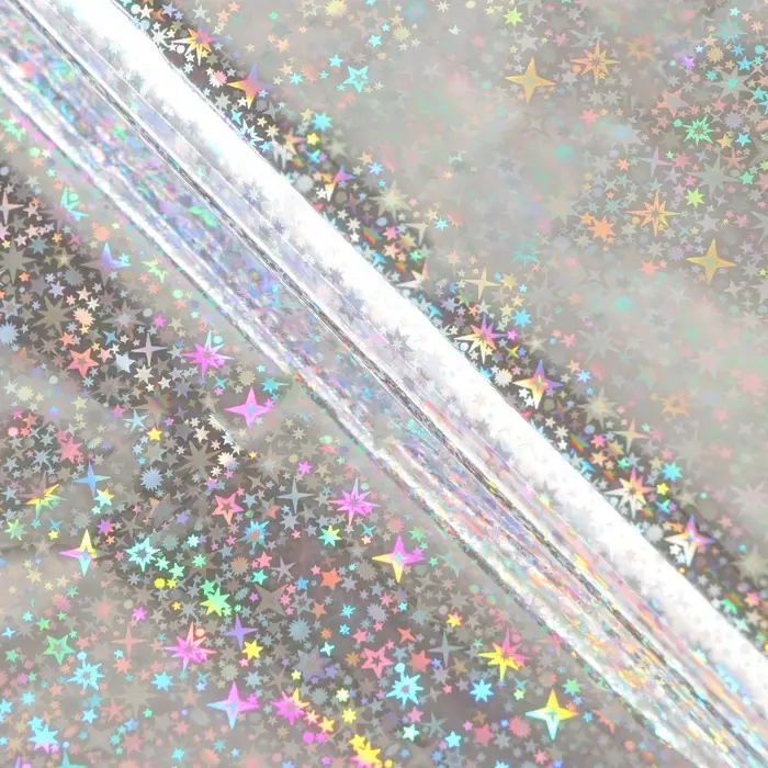 Пленка голографическая, "Звёздное небо", серебро, 70 см х 1 м