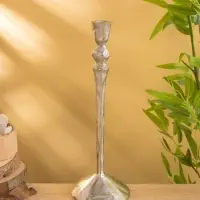 Подсвечник "Айси" алюминий 39 см, цв. серебро