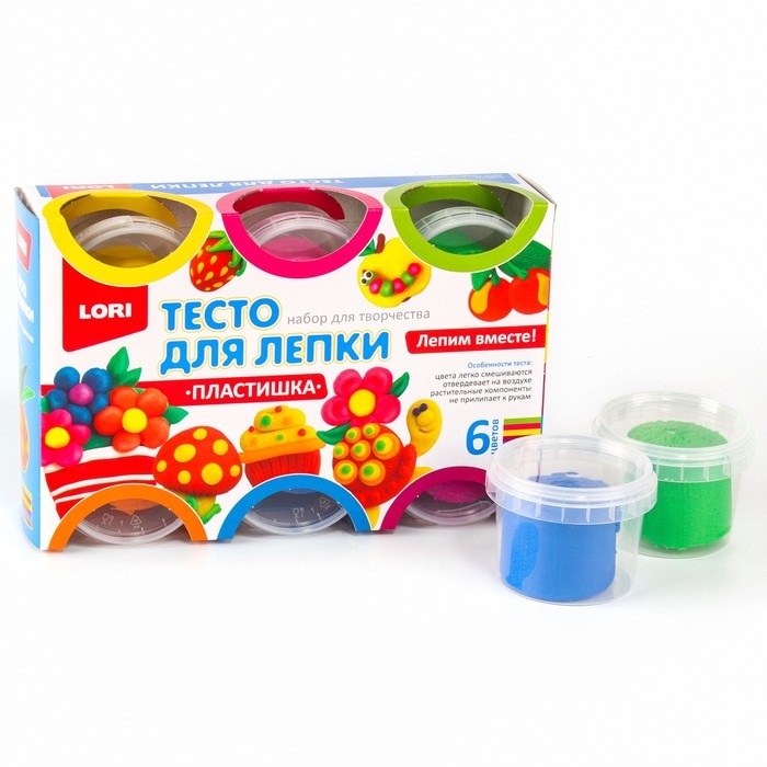 Тесто для лепки &laquo;Пластишка № 1&raquo;, 6 цветов по 80 г