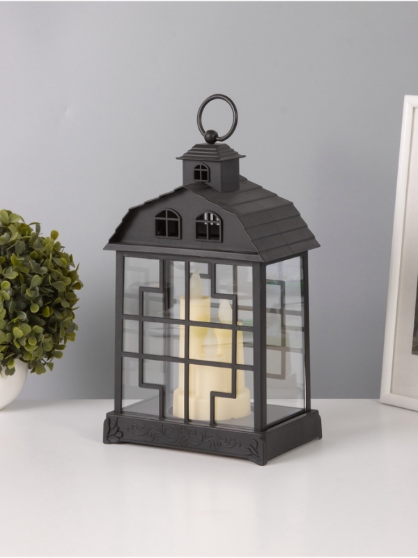 Светодиодная свеча в подсвечнике RISALUX &laquo;Дом со свечами&raquo;, LED-ночник, 1.5 Вт, 3&times;ААА, 11&times;18&times;30 см