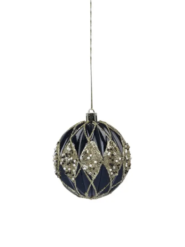 Ёлочные игрушки 12 шт. &laquo;Савьер&raquo;, шары новогодние, d=8 см, чёрно-золотой