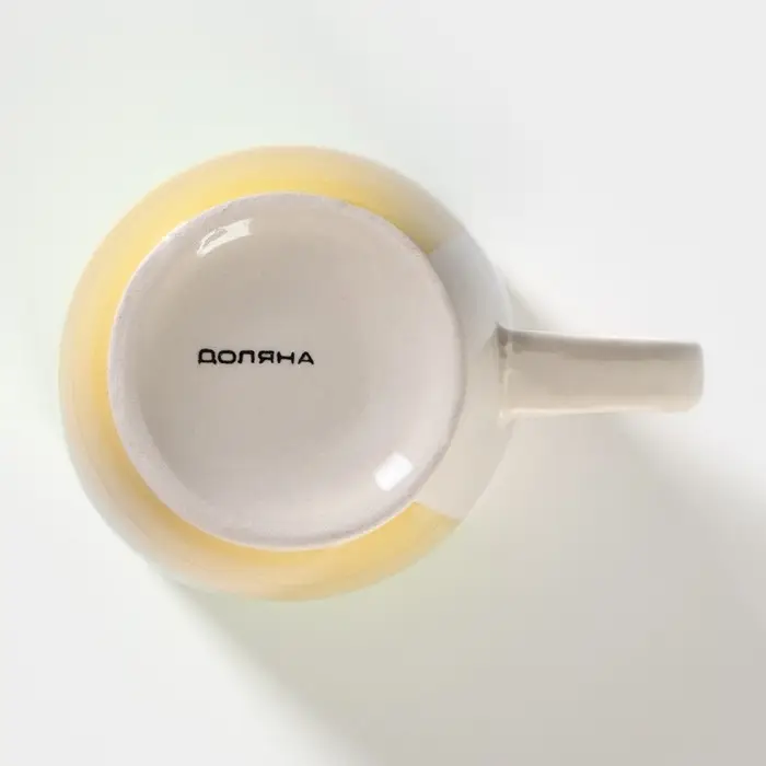 Кружка керамическая Доляна &laquo;Подсолнух&raquo;, 360 мл, цвет зелёный