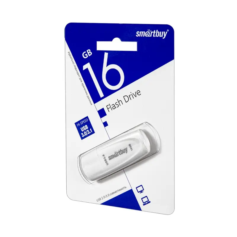 USB накопитель 16 GB Smart Buy Scout White USB 3.0