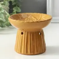 Аромалампа керамика "Лотос" коричневая11,4х11,4х9 см