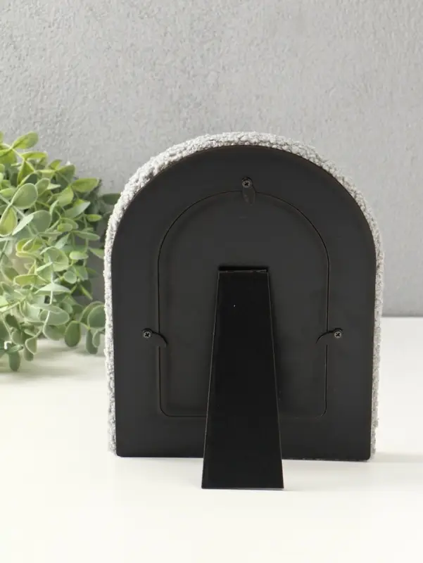 Фоторамка МДФ, иск. мех 10х15 см "Плюш. Арка" серая 21,5х16,5х2 см