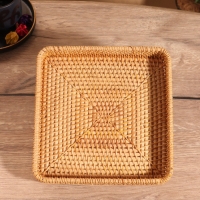 Поднос, 21х21х4 см, ротанг