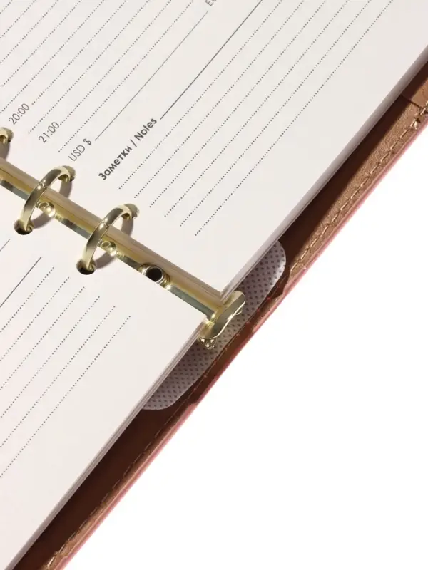 Органайзер на кольцах, A5, с клапаном, 80л, линия, к/зам, Розовый