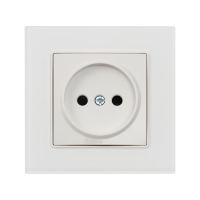 Розетка одноместная TOT Glossy Glass, 10 А, скрытая, без з/к, стекло, белая