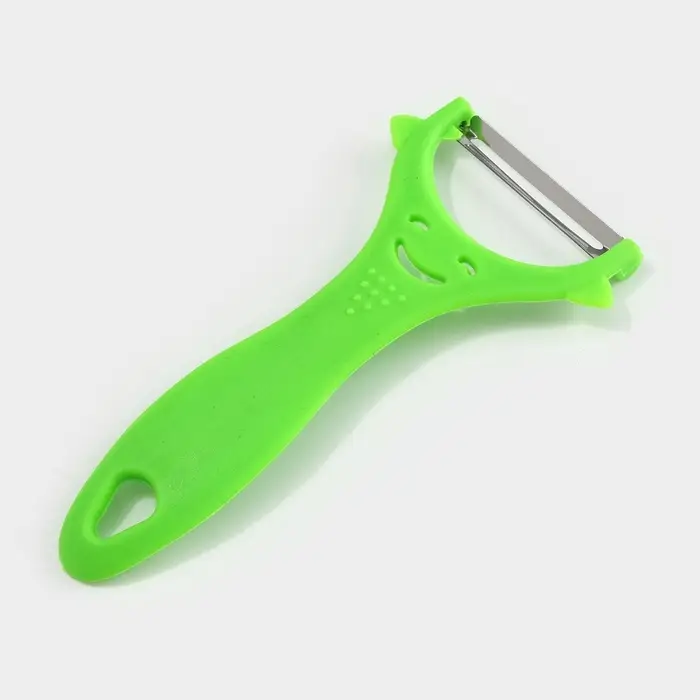 Овощечистка Доляна &laquo;Смайлик&raquo;, 15 см, зелёная