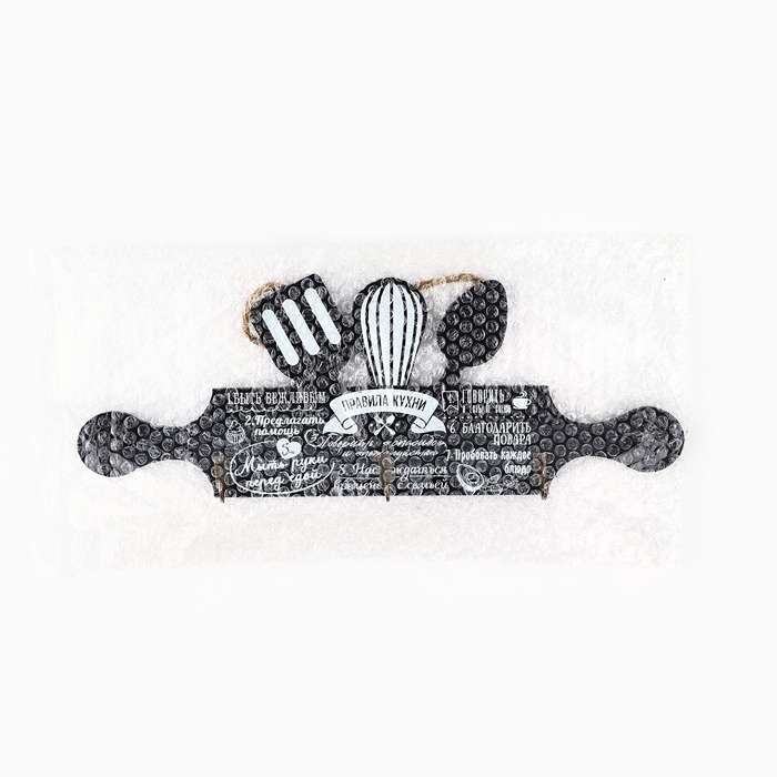 Крючки для кухни &laquo;Правила кухни&raquo;, цвет черный, 29,8 х 11 см