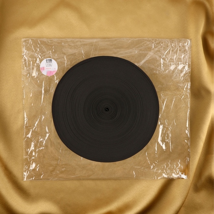 Резинка вязаная, 70 мм, 40 &plusmn; 2 м, цвет чёрный