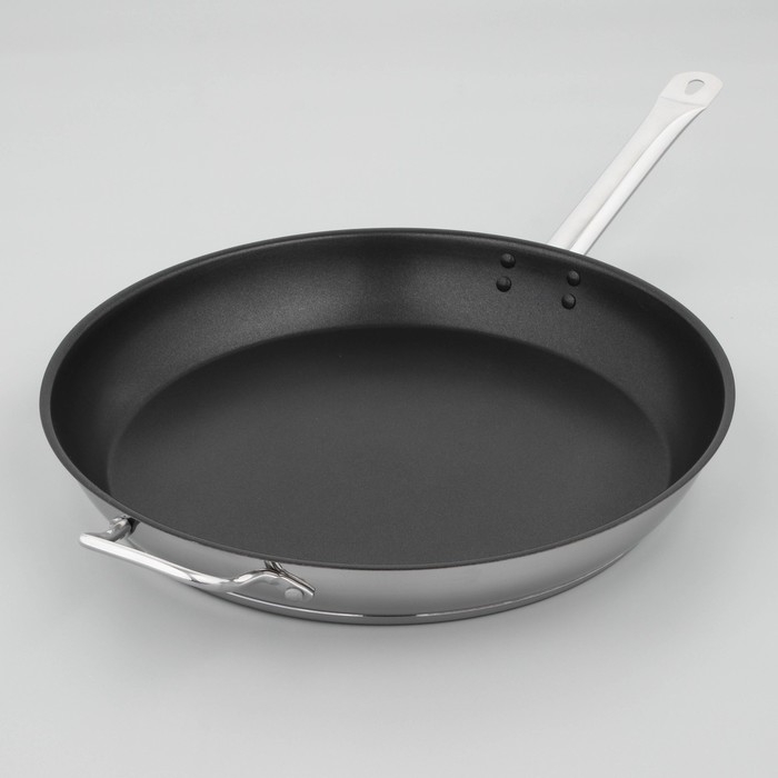 Сковорода &laquo;Общепит&raquo;, d=40 см, толщина корпуса 0,8 мм, дно 3,5 мм, антипригарное покрытие, индукция