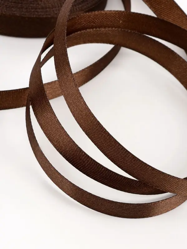 Лента атласная, 10 мм, 23&plusmn;1 м, коричневая №31