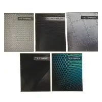 Тетрадь 48 листов в клетку Calligrata &laquo;Металл&raquo;, обложка мелованный картон, блок №2, белизна 75% (серые листы), МИКС