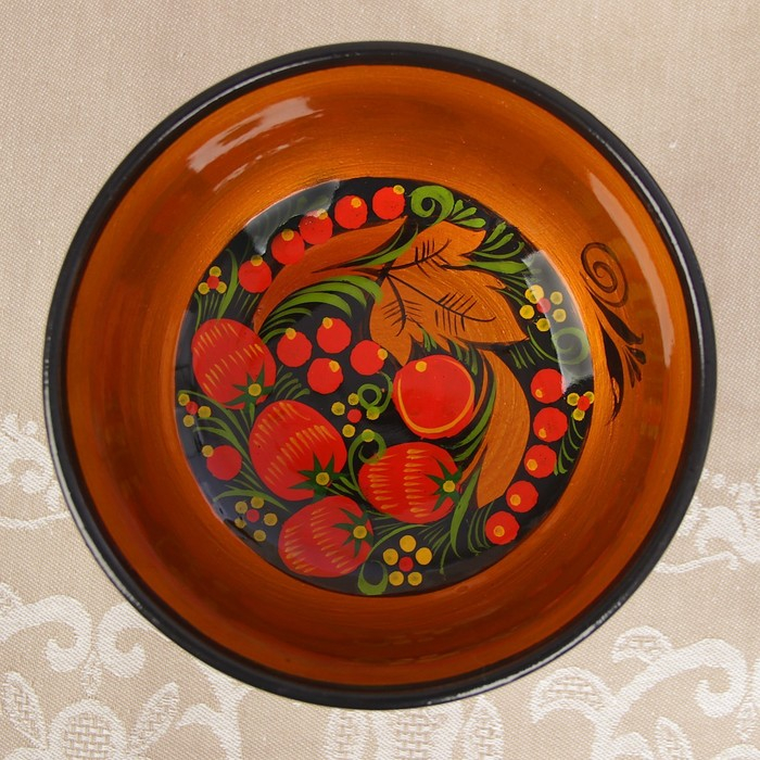 Конфетница,  14&times;14 см, хохлома