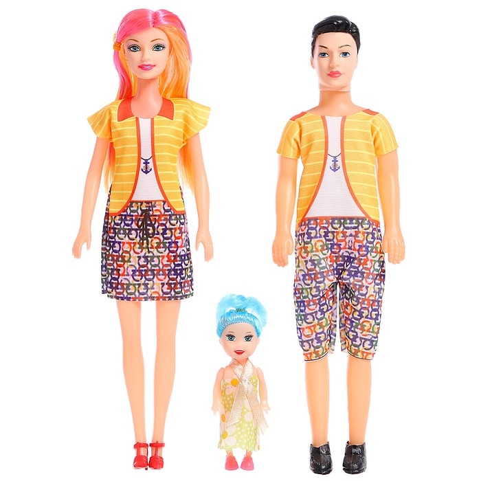 Набор кукол &laquo;Дружная семья&raquo;, 3 шт, МИКС