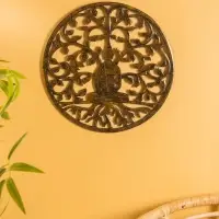 Панно " Медитация" МДФ, 40х40х1 см, цв. золото/чёрный