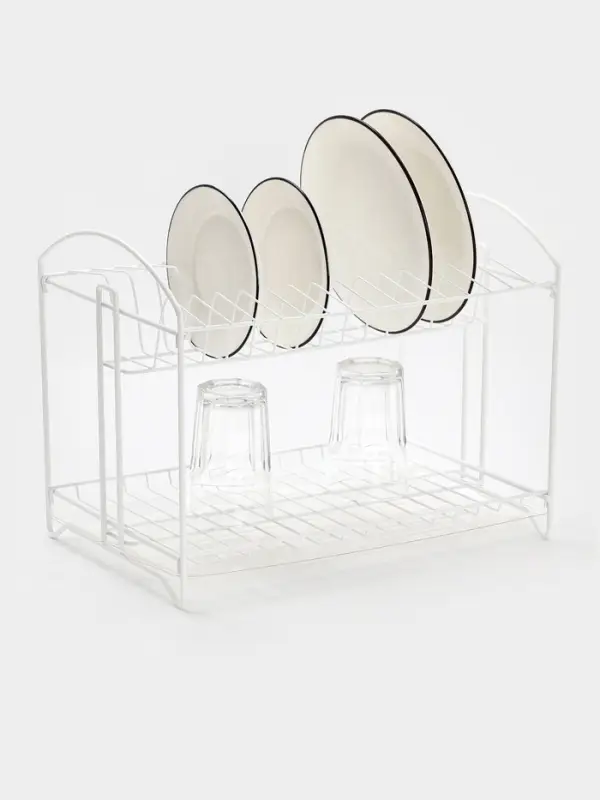 Сушилка для посуды универсальная, разборная, с поддоном, цвет белый 39,5*24*29,5см