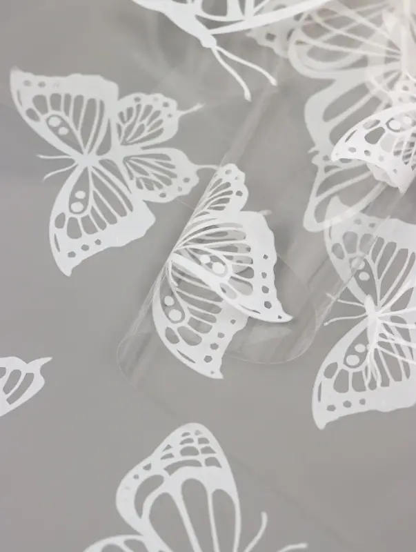 Пленка прозрачная с рисунком &laquo;Бабочки&raquo; Белый 0.7&times;8.2&plusmn;5%м