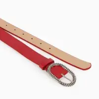 Ремень жен 05-01-02-01, Июнь2511, 2,9*0,3*110 см, винт, пряж металл, 1 прокол, красный