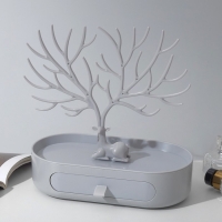 Подставка для украшений &laquo;Олень&raquo;, овальная подставка, 26&times;25 см, цвет серый