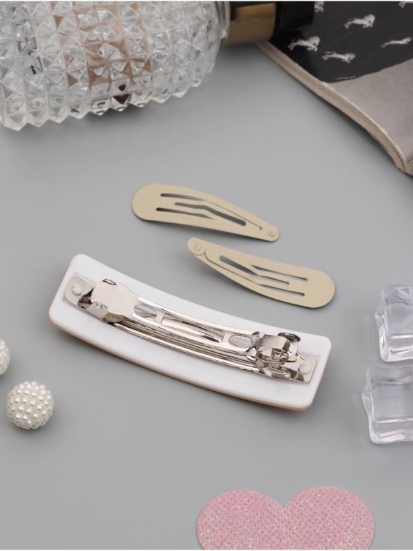 Набор для волос "Элери" (4 резинки 6,5см, автомат 8см, 2 невидимки 4,5см) бежевый