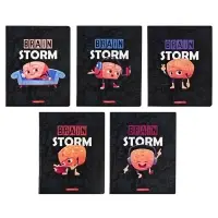 Тетрадь 48 листов, в клетку &laquo;Мозговой штурм&raquo;, мелованный картон, МИКС